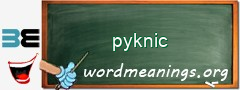 WordMeaning blackboard for pyknic